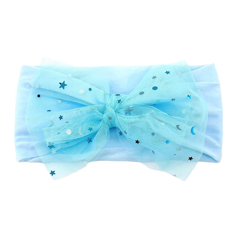 Băng Đô Co Giãn Kiểu Turban Phối Lưới Nơ / Ngôi Sao Dành Cho Bé