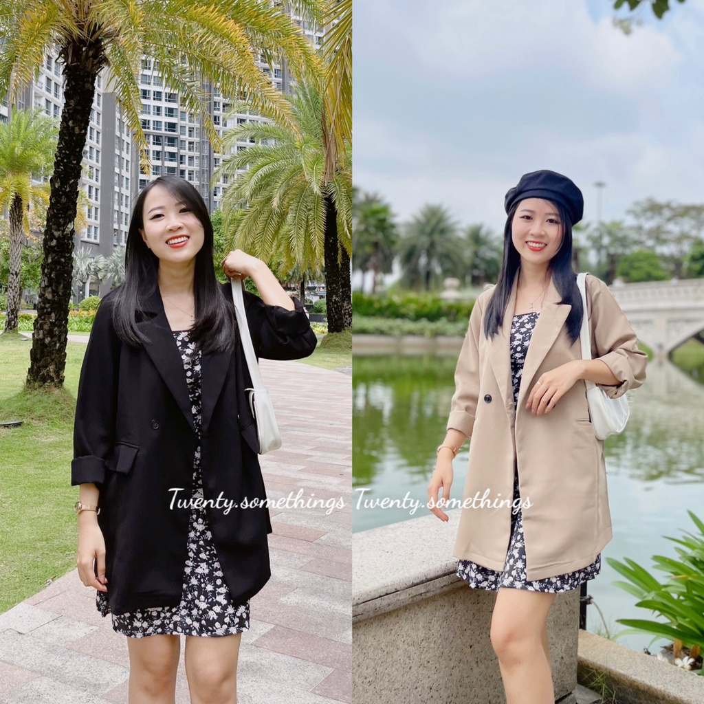 Áo Blazer 2 Cúc Form Rộng 1 Lớp (ảnh thật/sẵn/video)