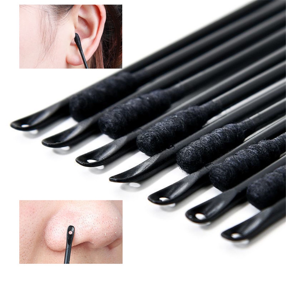 [Hàng mới về] Set 10/100 tăm bông hai đầu nặn mụn dùng một lần tiện lợi