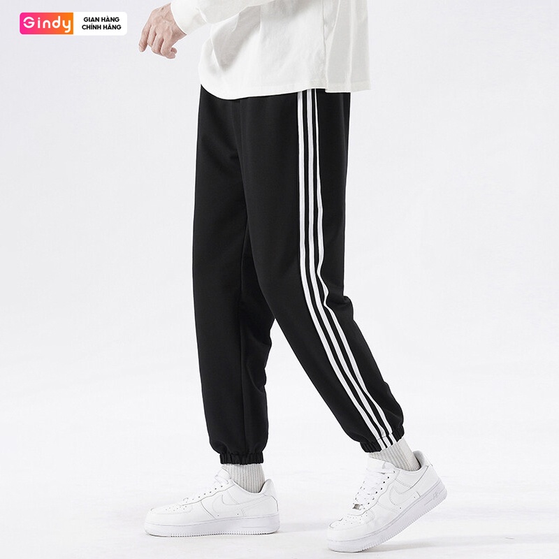 Quần jogger nam nữ boom GINDY thể thao chất nỉ da cá kẻ sọc phong cách unisex cá tính thời trang thu đông QN001