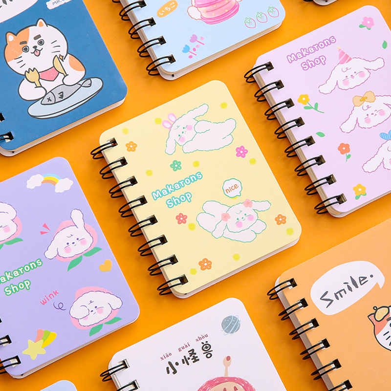 Bộ 80 Tờ Sổ Tay Khổ A7 Họa Tiết Hoạt Hình Dễ Thương