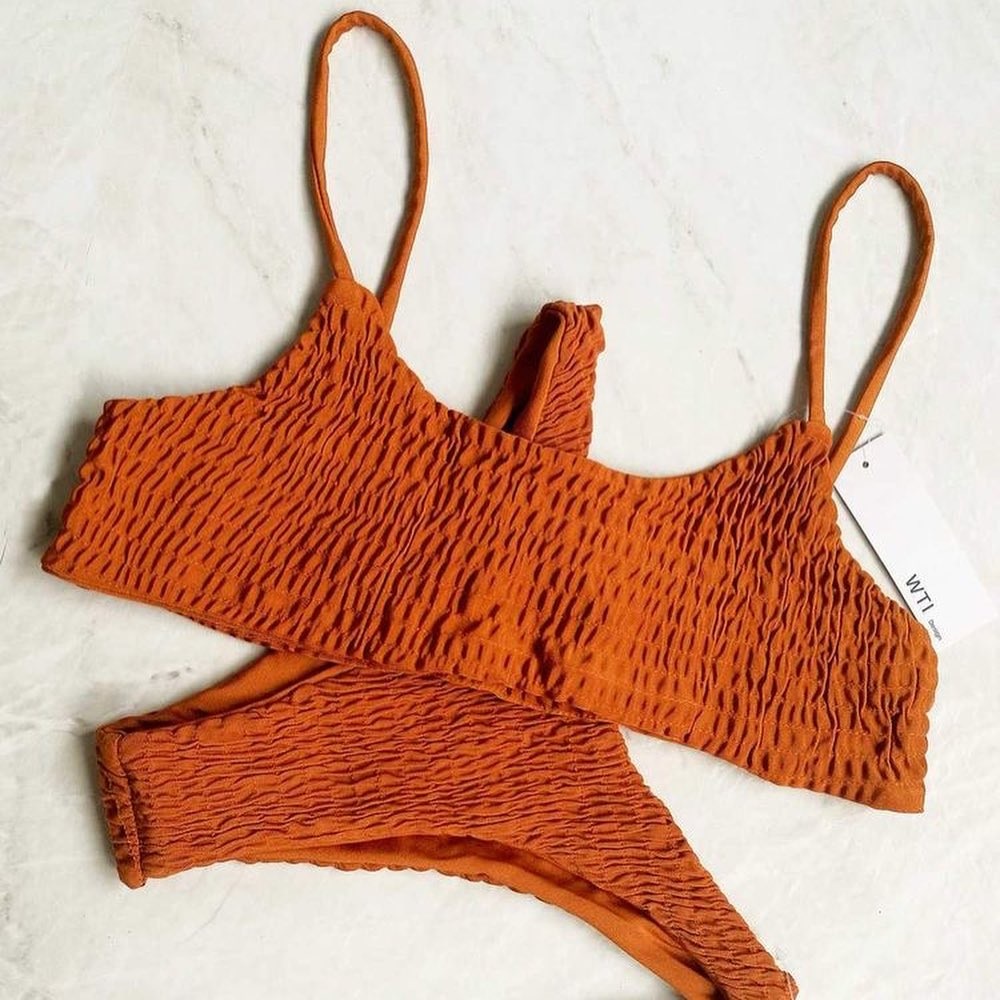 Bikini smoked hai mảnh vải nhún - 𝙇𝙄𝙇𝘼𝘾 𝙗𝙞𝙠𝙞𝙣𝙞