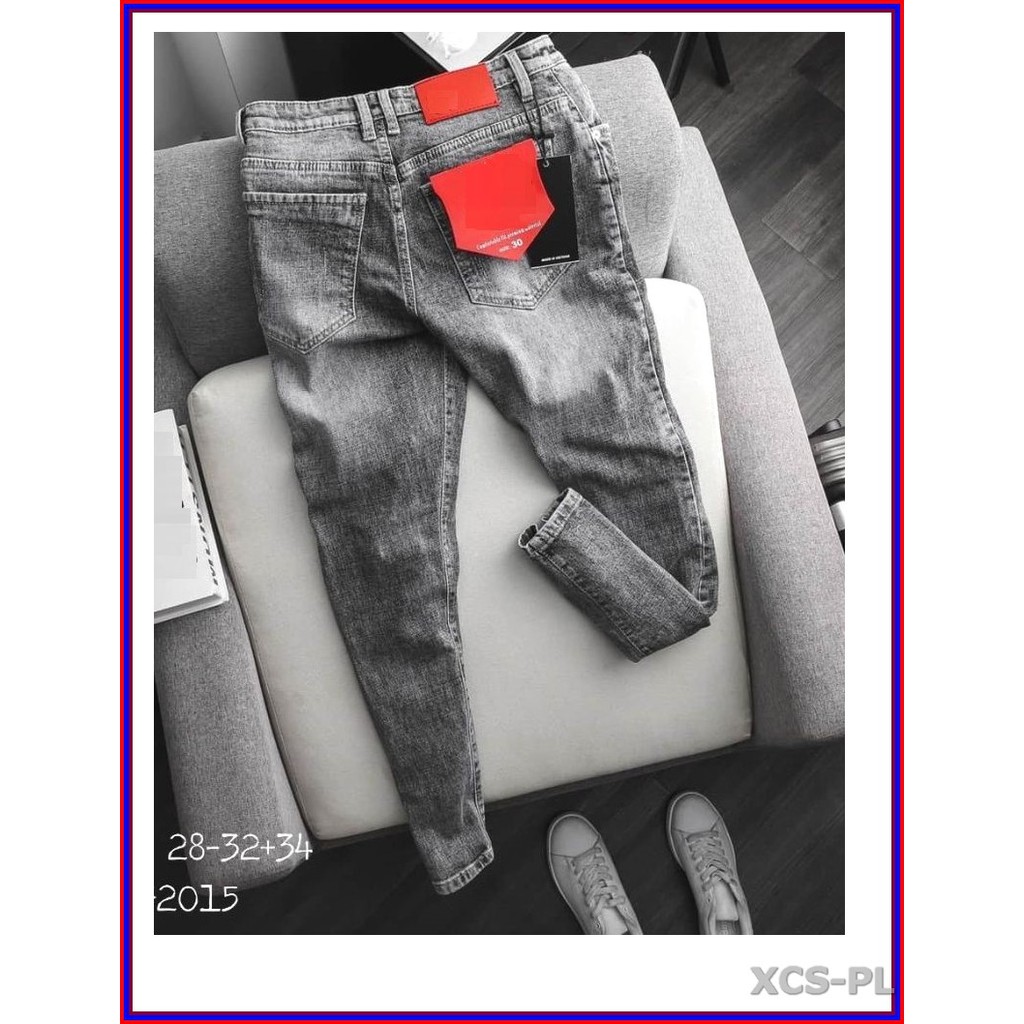 Quần jean nam rách cao cấp xám ms 2015 không xù lông, không ra màu, chất giãn tốt 2015-T3.1