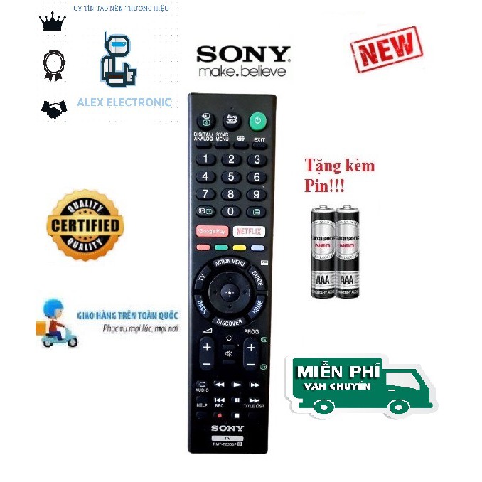 Điều khiển tivi Sony RMT-TZ300P các dòng RM-YD/ED/GA, RMT-TX100,101,102,200, 300, 310P- Hàng tốt-Điện tử Alex-Tặng pin