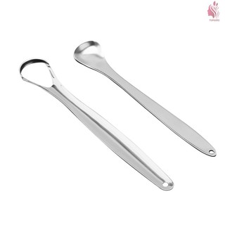 Set 2 Dụng Cụ Cạo Lưỡi Bằng Thép Không Gỉ Có Thể Tái Sử Dụng