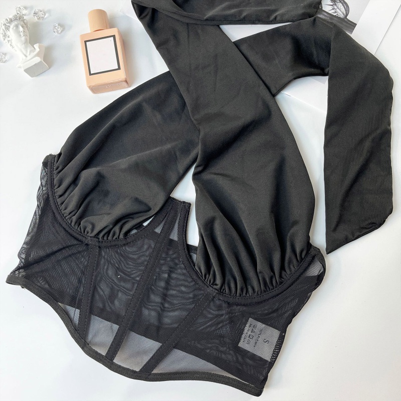 Áo Crop Top Lưới Dây Chéo Lưng Gợi Cảm Cho Nữ