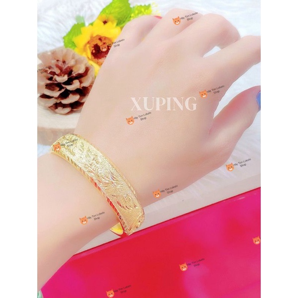 Vòng Cưới XuPing Vàng 24K Chạm Khắc Tinh Tế Đeo Như Vàng Thậ.t - Bền Màu Tuyệt Đối - Bảo Hành 03 Tháng
