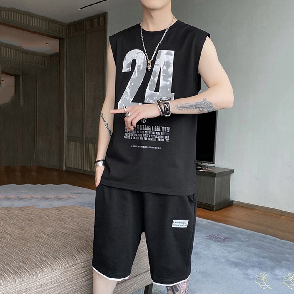 Bộ Đồ Thun Nam 24 Áo 3 Lỗ Khoét Nách Cổ Tròn Quần Short Đùi Thể Thao Có Túi ZENKODLMEN 90000160 | BigBuy360 - bigbuy360.vn