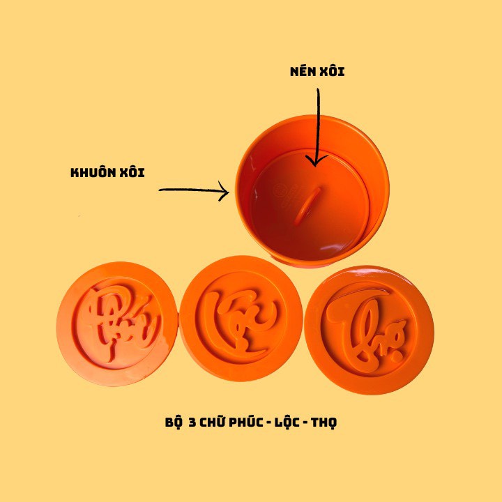 Bộ 3 khuôn làm xôi Phúc Lộc Thọ nhựa Việt Nhật 5751, Khuôn làm xôi,khuôn bánh chịu nhiệt tốt_MC888