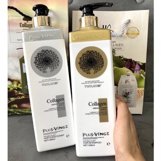 [Hàng Chính Hãng] Cặp Dầu Gội Xả COLLAGEN VINGE PLUS 1000ML Siêu Mềm Mượt,Ngăn Rụng Tóc,Phục Hồi Tóc Hư Tổn
