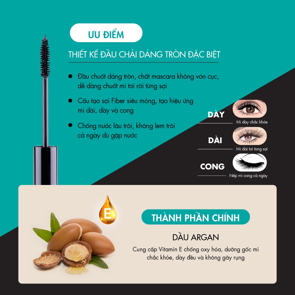 Mascara 3 Trong 1 Baby Bright Volume Long &amp; Curl Mascara 8g