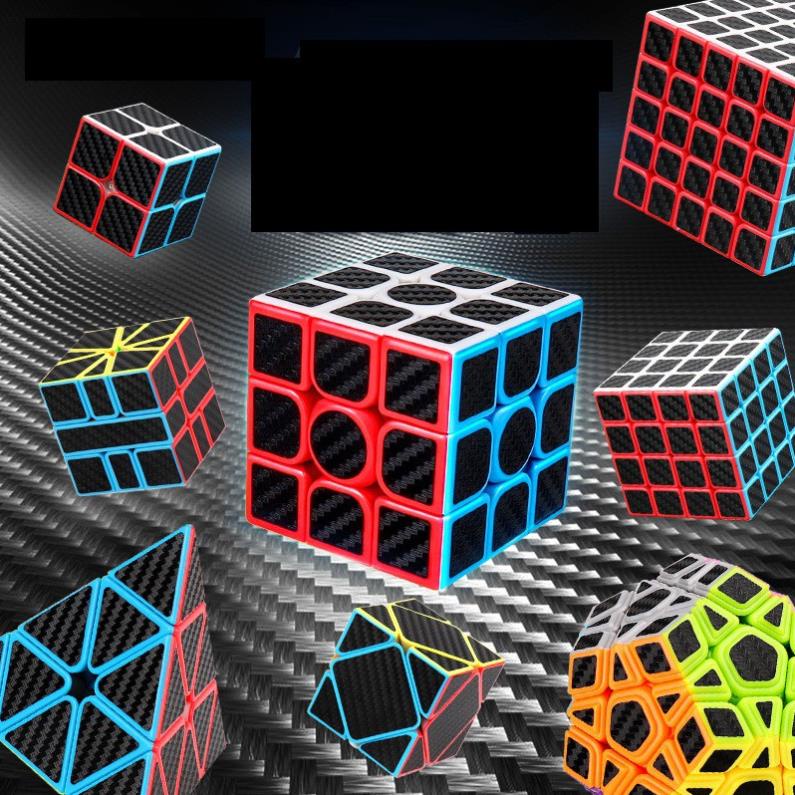 Rubik Carbon Qiyi Mofang 2x2 3x3 4x4 5x5 Tam Giác 12 Mặt, Skewb, Ivy lá phong cao cấp