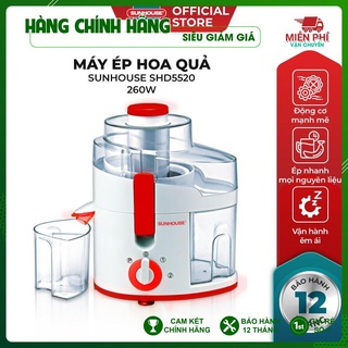 Máy, ép trái cây, máy ép hoa quả sunhouse shd5520 động cơ mạnh mẽ giữ trọn hương vị thực phẩm.