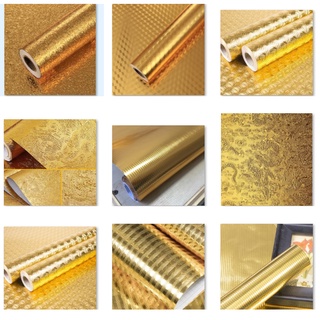 1 MÉT GIẤY DÁN BẾP CÁCH NHIỆT TRÁNG NHÔM MÀU VÀNG ĐỒNG ( NHIỀU MẪU ) KHỔ 60CM