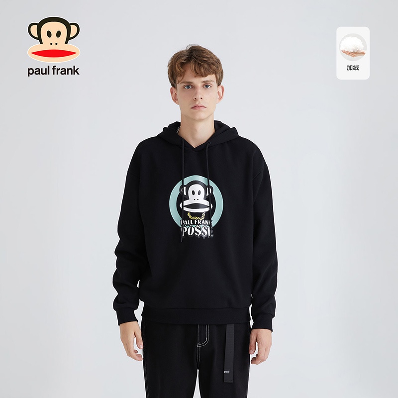Áo sweater Có Mũ Trùm Lót Nhung In Hình Khỉ Miệng To Thời Trang Đường Phố Mới Cho Nam Dễ Phối Đồ