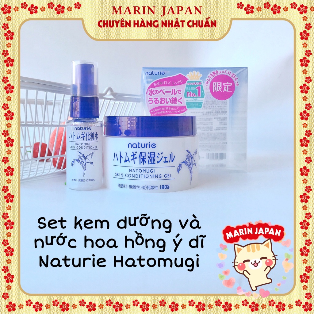 Nước hoa hồng dưỡng da Ý Dĩ Hatomugi Naturie Skin Conditioner Lotion Mini 50ml Nhật Bản