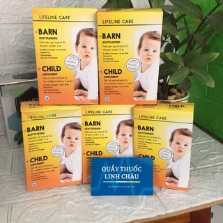 Dầu cá kim cương DHA Vitamin D3 BARN Lifeline Care Nauy cho bé từ 4 tuần tuổi hộp 30viên