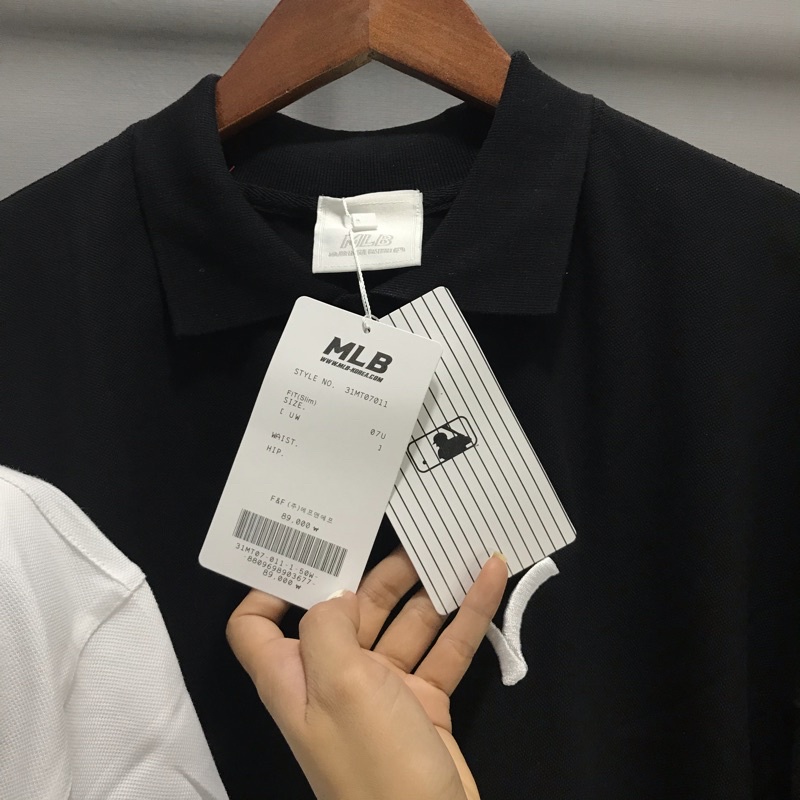 Áo Polo M L B chữ NY thêu, hàng unisex chất vải cá sấu Tee668