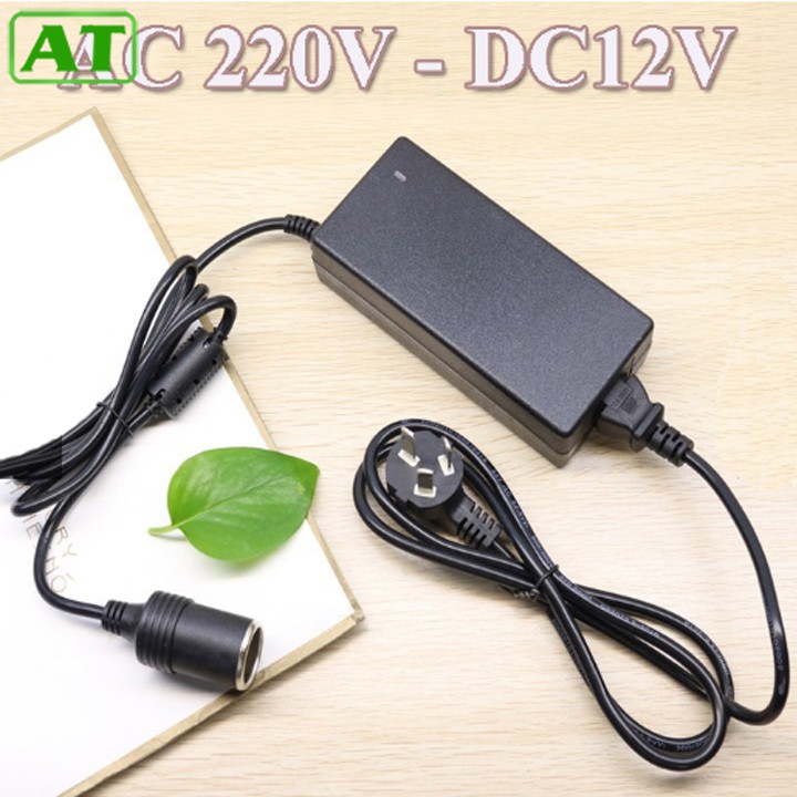 Bộ Chuyển Đổi Nguồn Điện 220V - Đầu Cắm Ô TÔ 12V/60W/5A