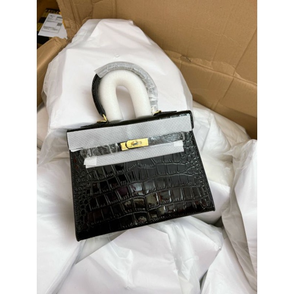 TÚI HM KELLY CHẤT DA SẤU  SUPER SZ 25