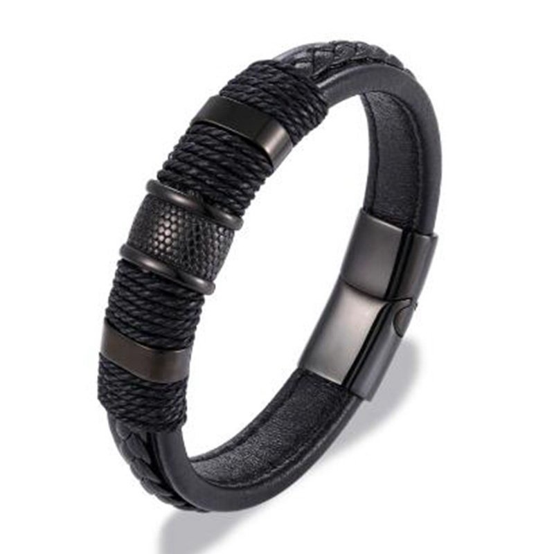 Vòng Đeo Tay Nam Hanmade Chất Liệu Da Chốt Titan Cực Chất VT612-D