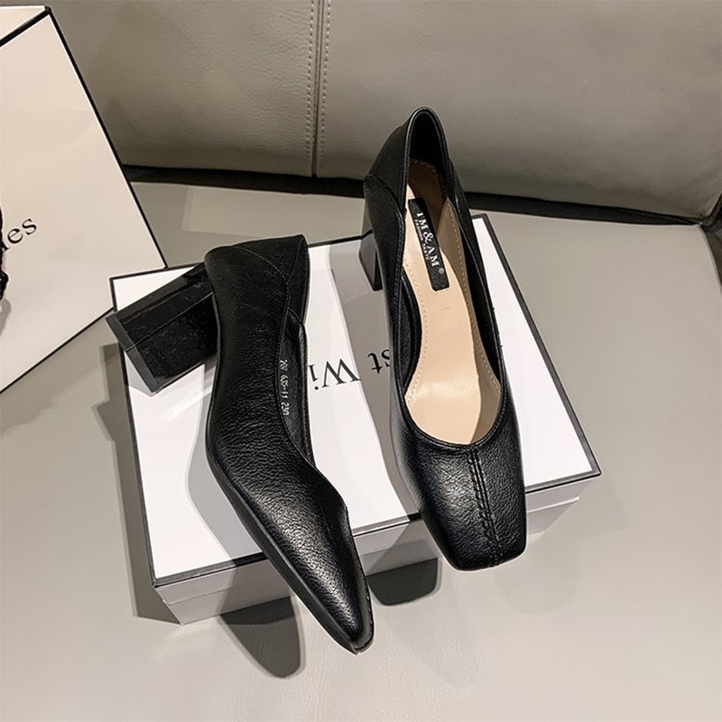 Giày cao gót IELGY mũi vuông phong cách Hàn Quốc thời trang cho nữ