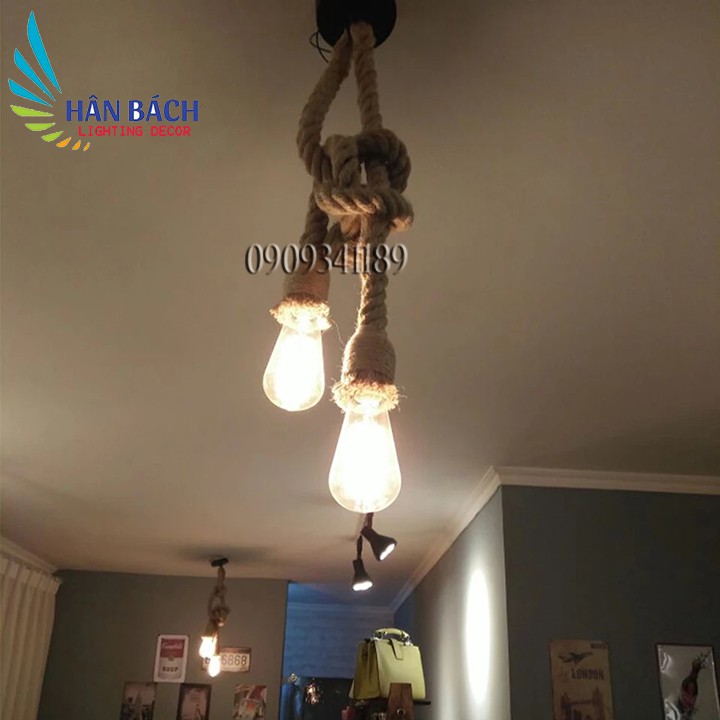 Đèn thả dây thừng độc đáo cho Shop