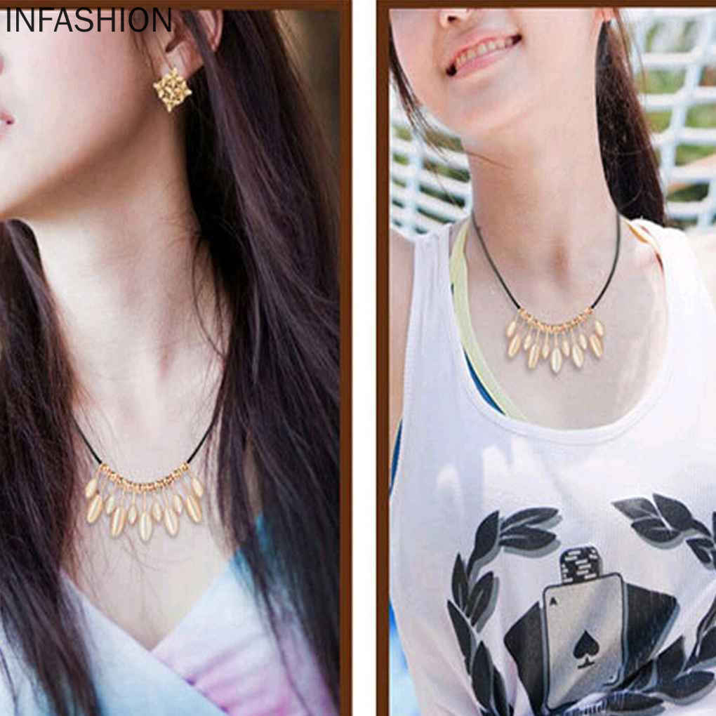 vòng cổ Mặt Đá Opal Hình Giọt Nước Thời Trang Cho Nữ