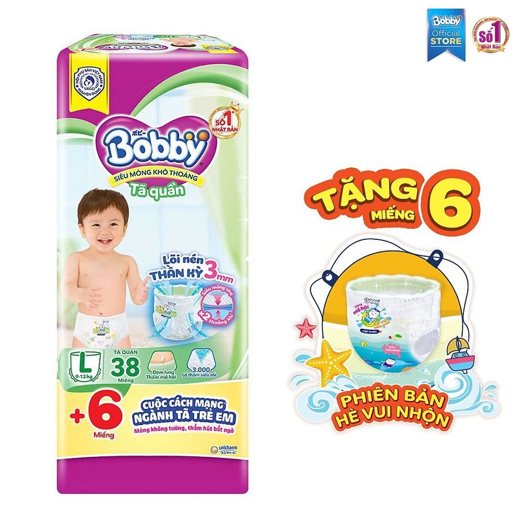 [Mẫu mới] Tã Quần Bobby (S46, M42, L38, XL34, XXL30, XXXL24).....: