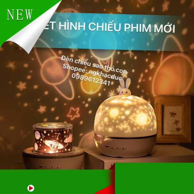 đèn ngủ chiếu sao thỏ 8 SET LOA BLUETOOTH, cổ tích, đại dương,sinh nhật,xoay tự động đèn led❤️FREESHIP🍀con quay