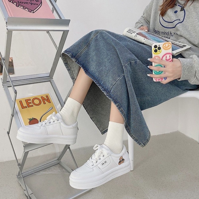 Giày thể thao nữ đẹp ulzzang phong cách Hàn Quốc dễ thương hot 2022 màu trắng học sinh, sinh viên