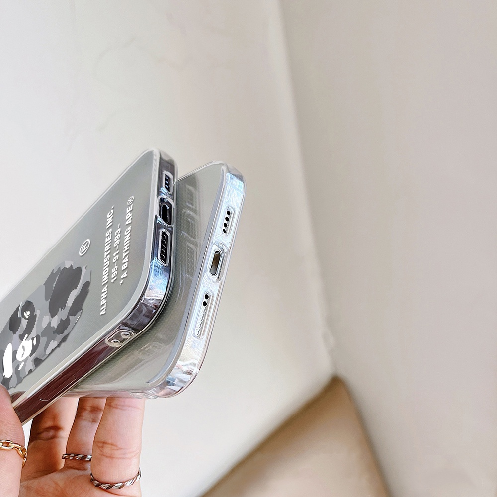 Ốp Điện Thoại Cạnh Mềm Trong Suốt Chống Sốc Họa Tiết Không Gian Bape Cho IPhone 11 13 12 X XS Pro Max XR 12 13 Mini 6 7 8 plus
