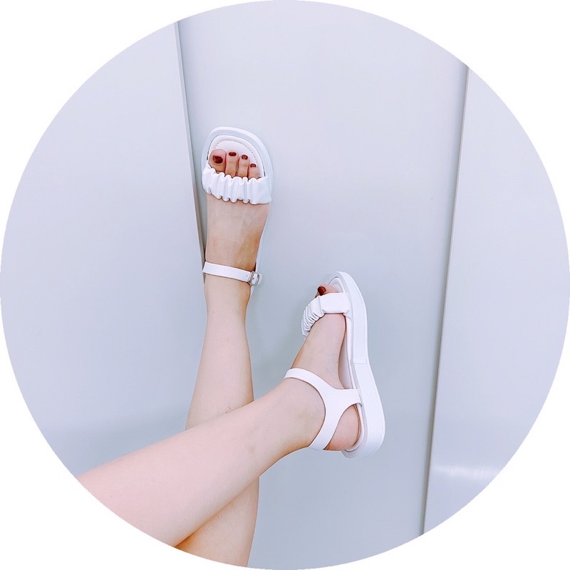 Dép sandal học sinh đế bánh mình quai nhún ngang siêu xinh