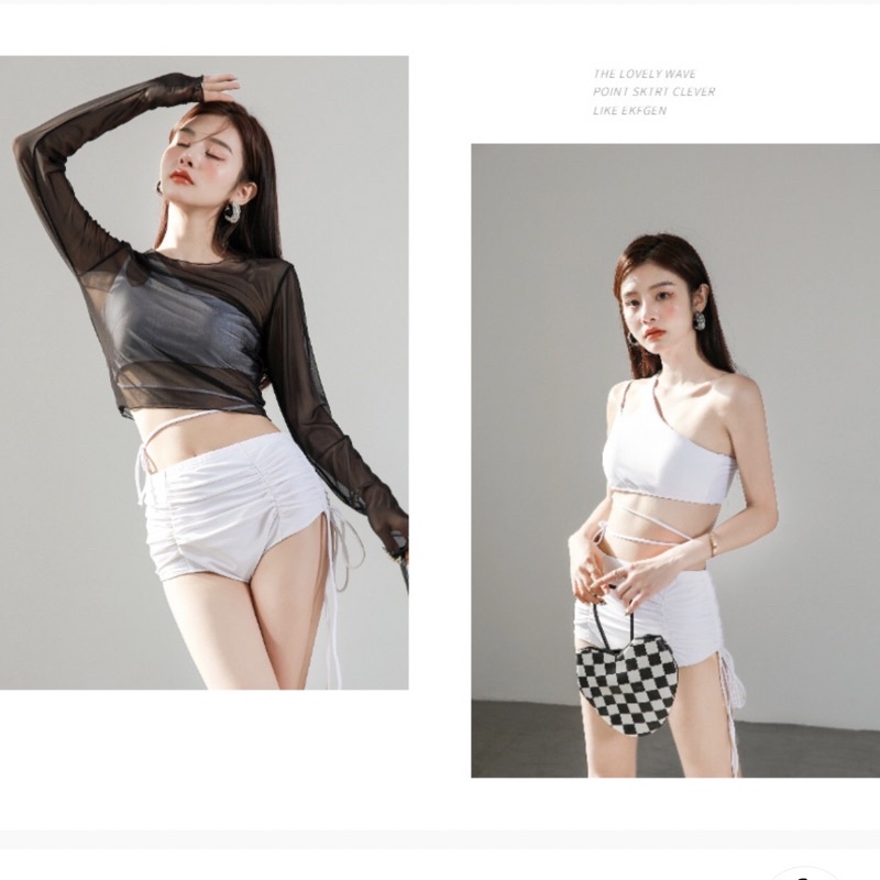 Set bikini biển 2 mảnh sexy đẹp quần cạp cao che bụng có áo choàng đồ tắm đồ đi bơi B02