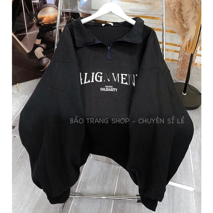 Áo POLO Khóa Cổ Chất Bo Tàu Dày Form To OVERSIZE Nam Nữ Kiểu Dáng Hàn Quốc Ulzzang