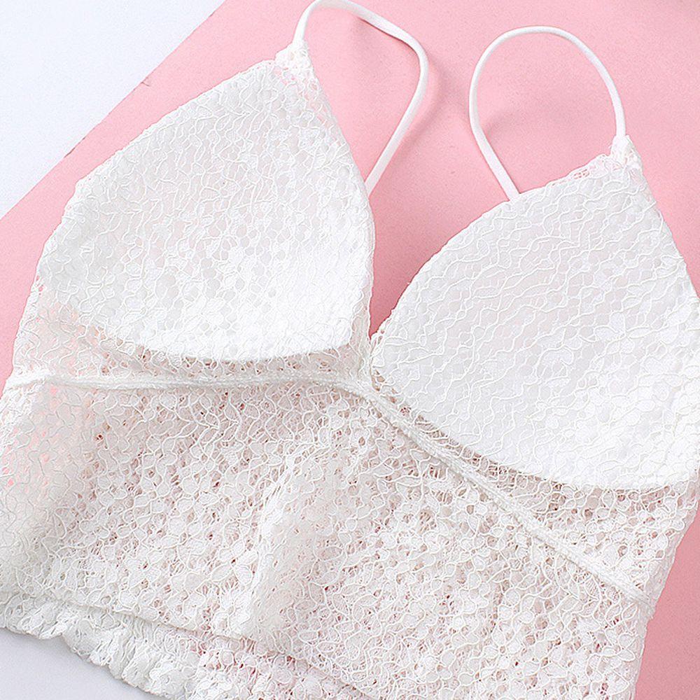 OCEANMAP Áo Ngực Nylon Hai Dây Hở Lưng Màu Sắc Đơn Giản Dành Cho Nữ