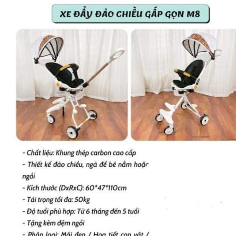 Xe Đẩy Gấp Gọn Đảo Chiều M8