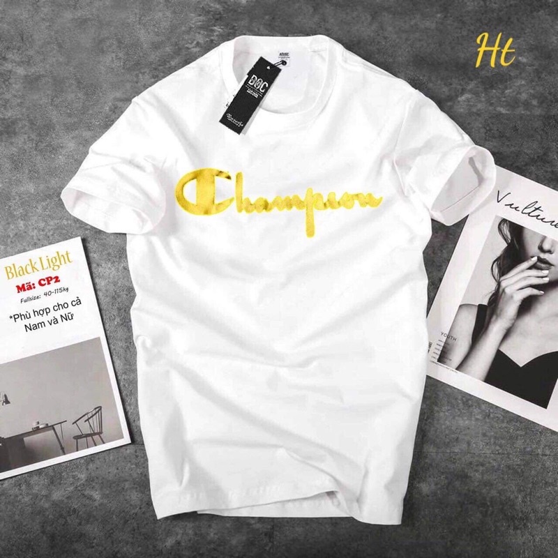 Áo phông cộc tay Cham in nhũ vàng H2A866