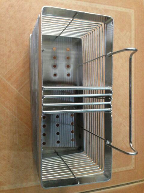 Cắm đũa inox 2 ngăn có khe cắm dao ở giữa
