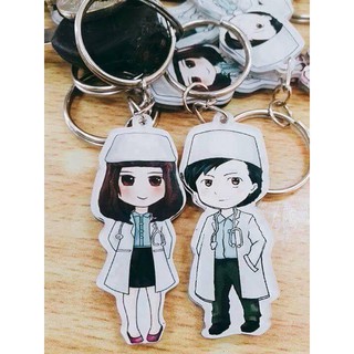 Móc khóa mica - Cắt hình chibi Y tá dễ thương