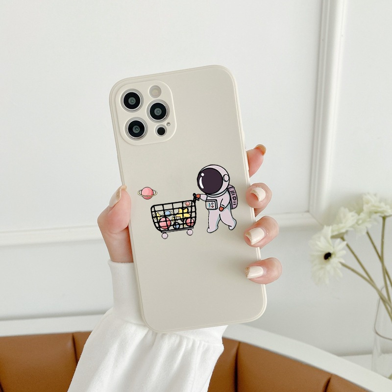 Ốp lưng iphone Phi Hành Gia viền vuông chống sốc cho ip 11 7plus 8plus x xsmax 11pro max 12pro 12promax 13promax e118