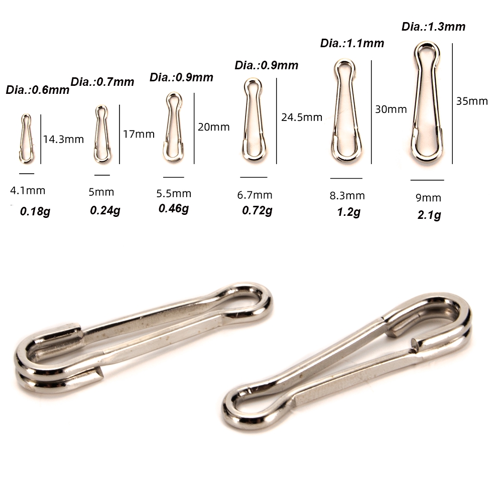Bộ 20 chốt treo dây câu cá bằng thép không gỉ bền chất lượng cao nhỏ gọn tiện lợi