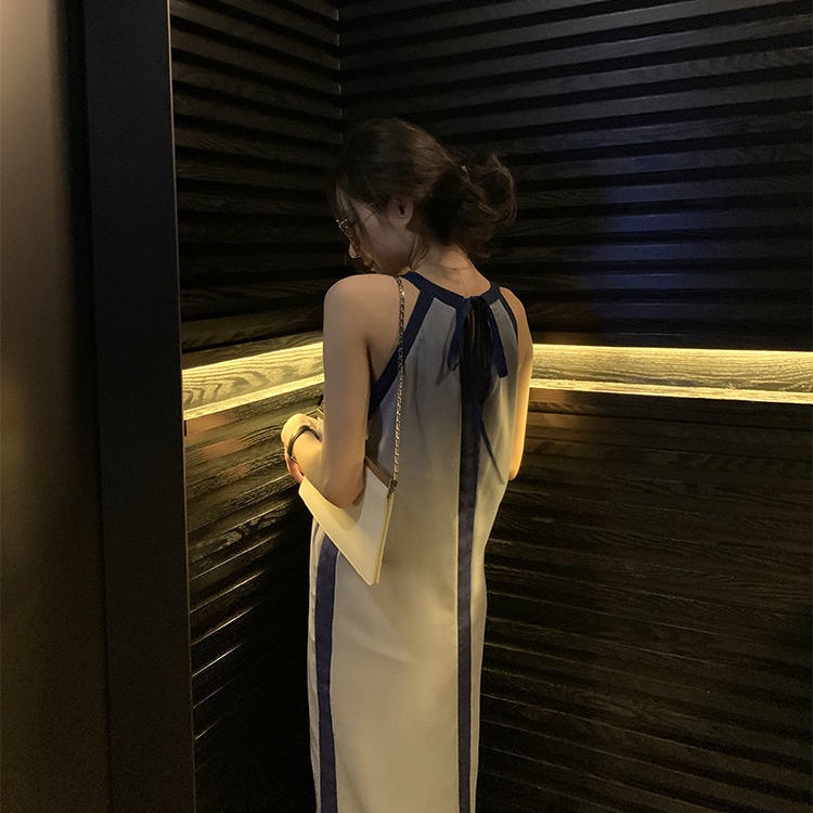 Đầm IELGY  không tay hở vai kích thước lớn thời trang mùa hè dành cho nữ