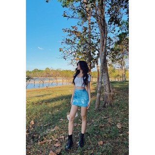 Chân váy loang màu