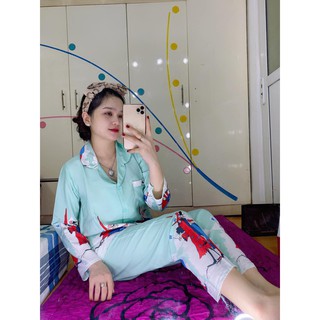 BỘ PIJAMA LỤA TAY DÀI QUẦN DÀI SP0104