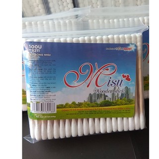 Tăm bông lõi gỗ Misu  gói 100 cái