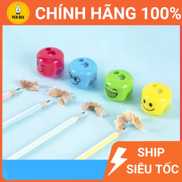 Gọt chì mini 2 lỗ hình mặt cười đáng yêu GuangBo XB35017, LOAI 1, LOẠI TỐT BỀN BỈ KHÔNG ĐỘC HẠI (1 Chiếc )) , Penbox