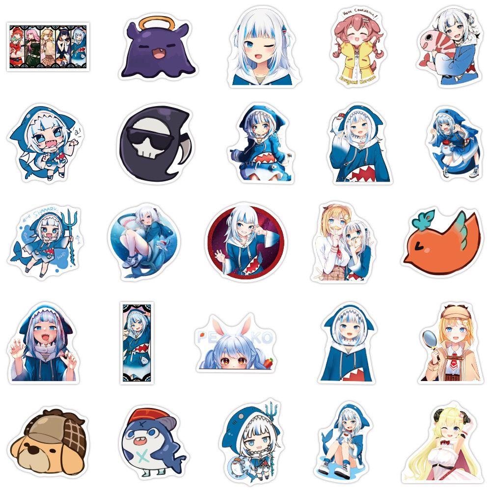 Nhãn Dán Hoạt Hình Hololive Vtuber Tự Dính Sáng Tạo Trang Trí Sổ Tay / Guitar / Ván Trượt DIY