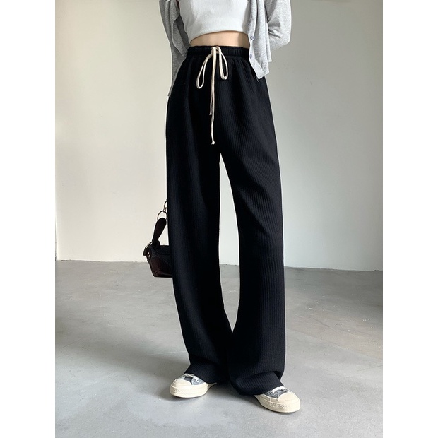Quần Dài Thun Gân, Ống Suông Rộng Unisex - Tharo Clothing