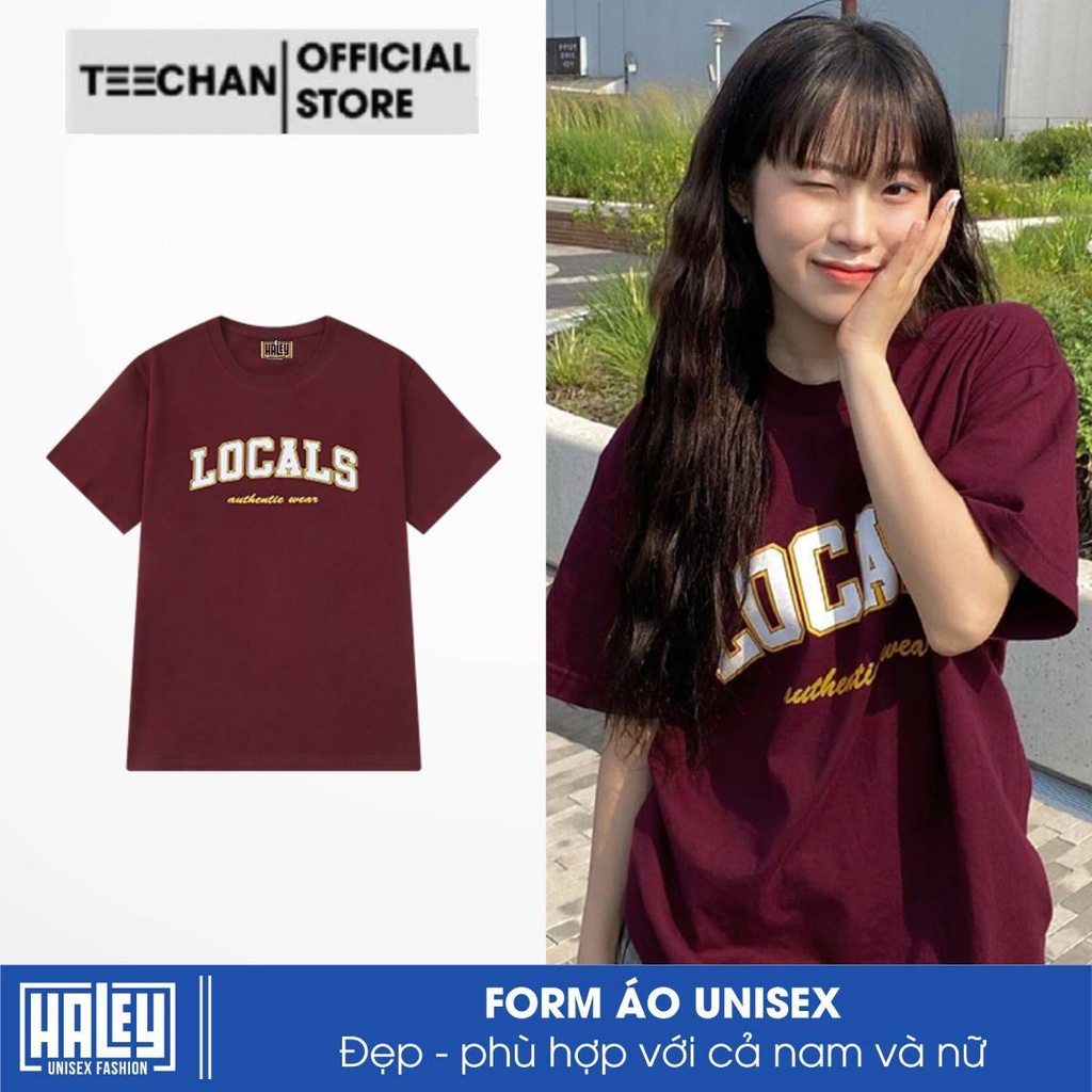 Áo thun Nam Nữ Unisex Form rộng tay lỡ LOCALS TEECHAN Phong cách Hàn Quốc Basic cao cấp chất cotton 100% mã TN57